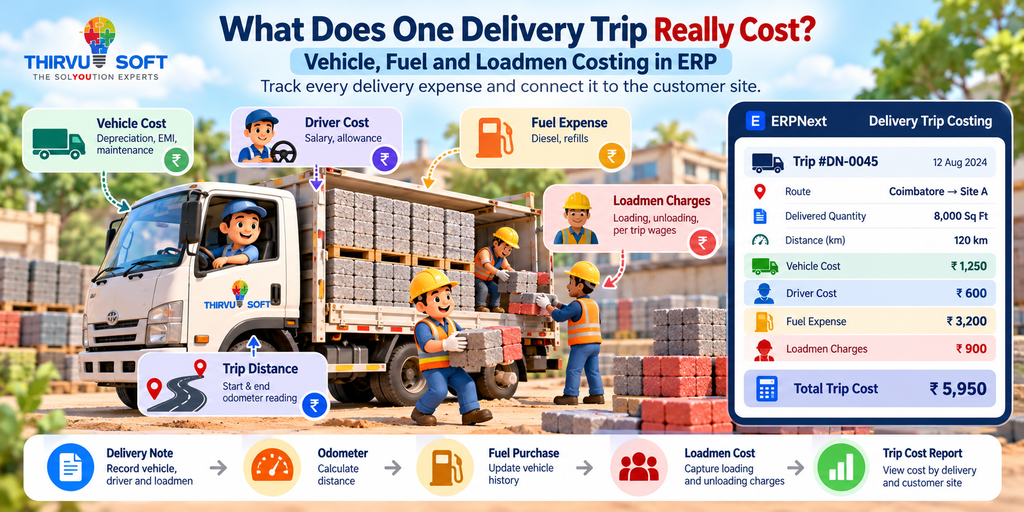 What Does One Paver Delivery Trip Really Cost? Vehicle, Fuel & Loadmen Costing in ERP